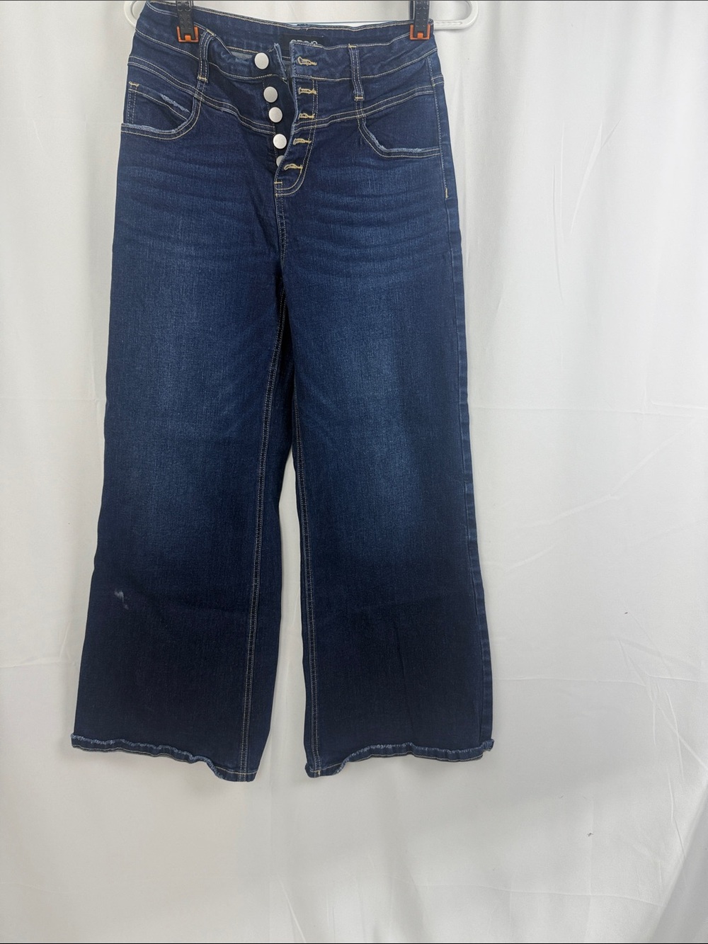 High-Rise Wide-Leg Jeans in Dark Indigo - Women's Flare